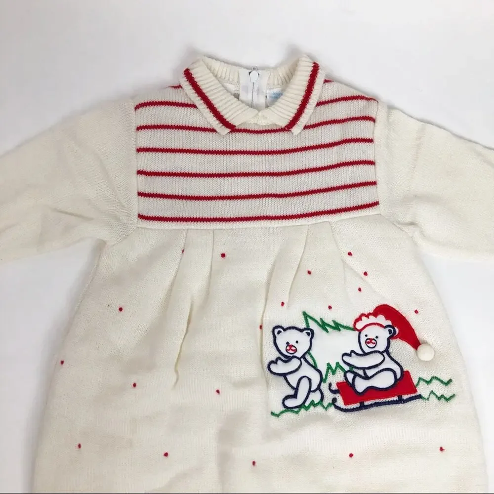 Vintage Mine Alone Sweater Knit One Piece Baby Footsie